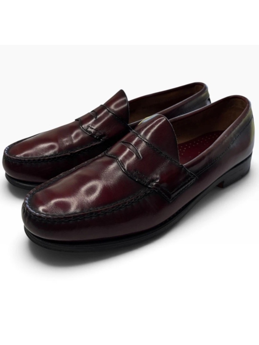 G H Bass Weejuns Penny Loafers Mens Size 9.5 EE Burgundy Leather Classic Preppy